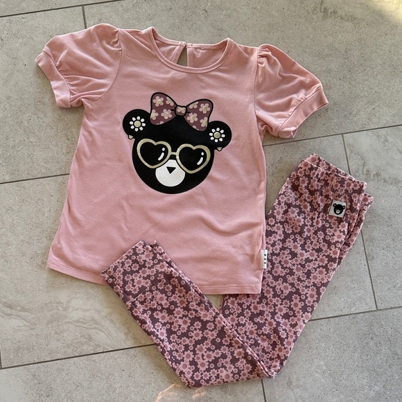 Huxbaby Other - Huxbaby Flower Hux Organic Top - Rosebud and floral leggings